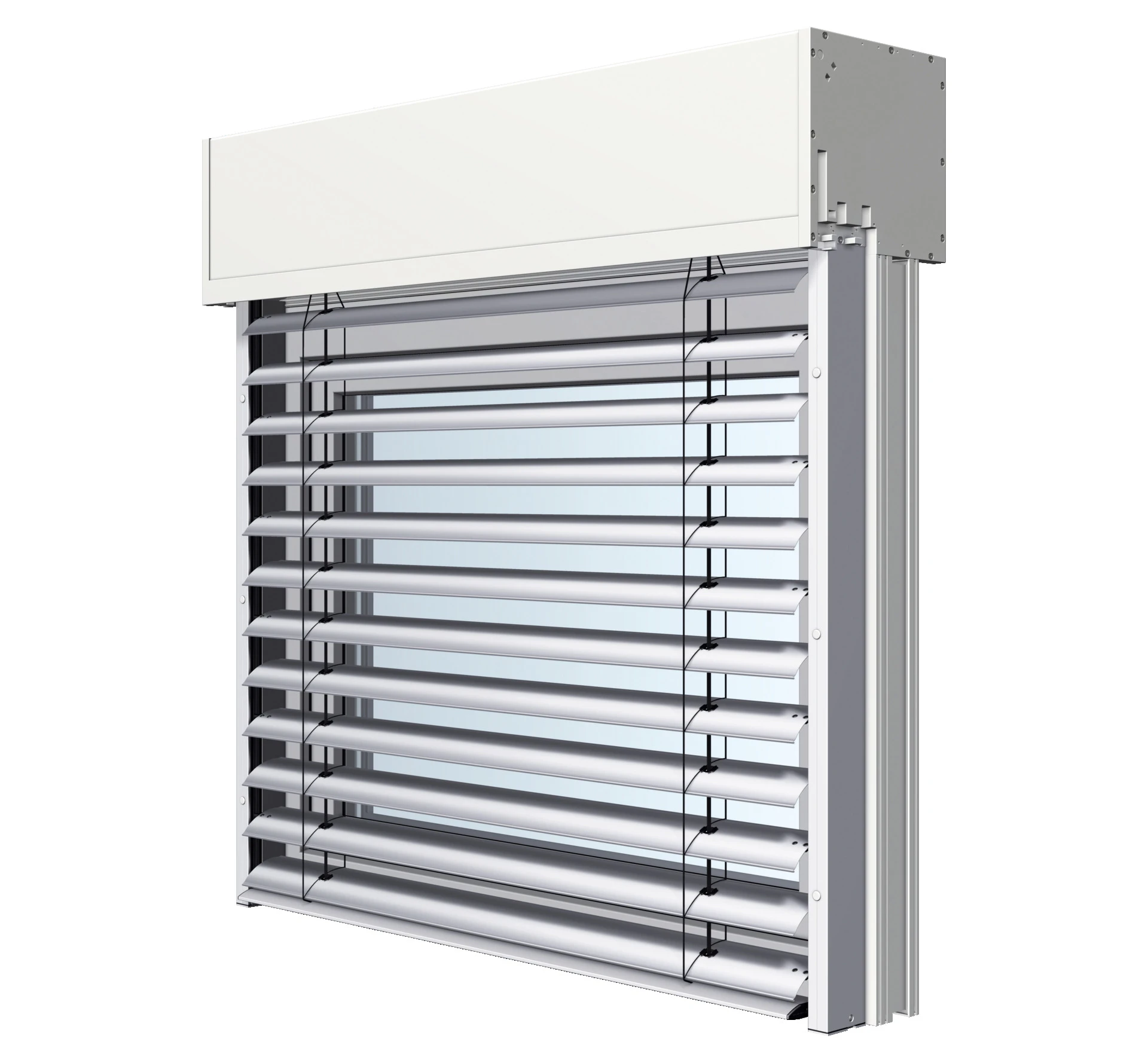 Moderne Außenjalousie in Weiß für Fenster